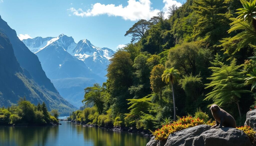 Flora und Fauna im Fiordland Nationalpark