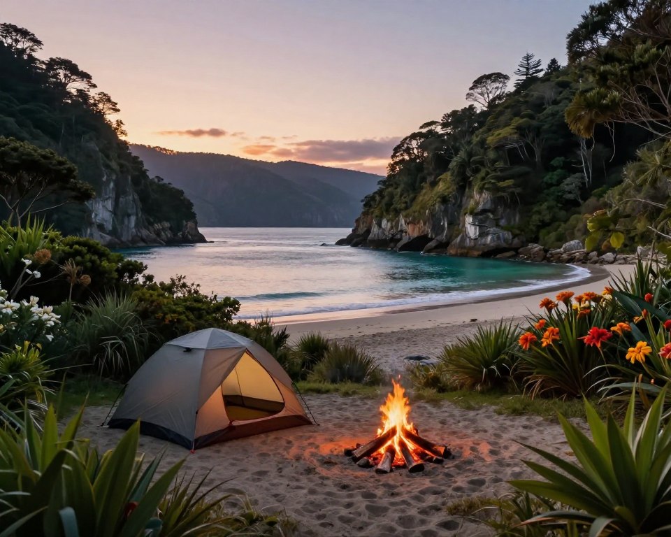 Übernachtung auf dem Abel Tasman Track